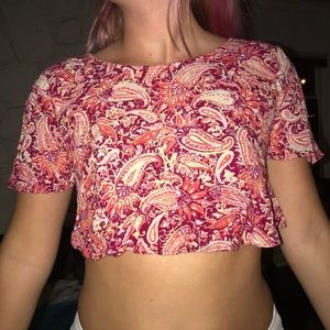 Paisley printed billabong crop top